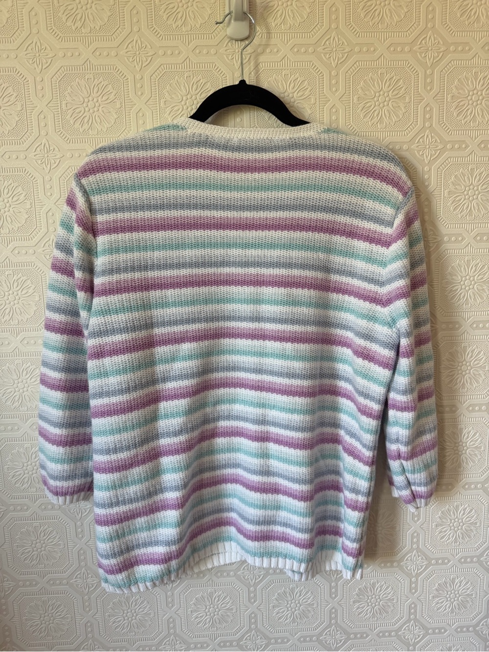 Liz Claiborne Lizwear Striped Pastel Button Down Cardigan Size XL - Picture 6 of 6